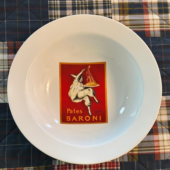 Pottery Barn Other - Pottery Barn White Pasta Bowl with Vintage Red Label